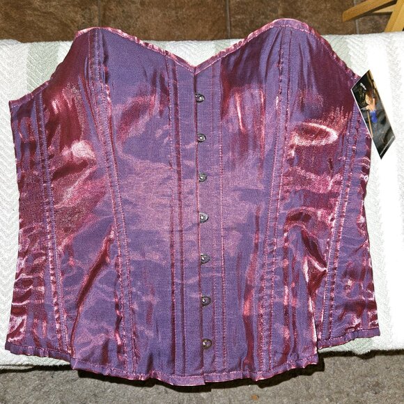 4XL NWT VINTAGE tight lacing steel boned Purple Corset - Picture 1 of 15